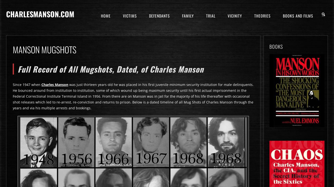 Manson Mugshots - CharlesManson.com