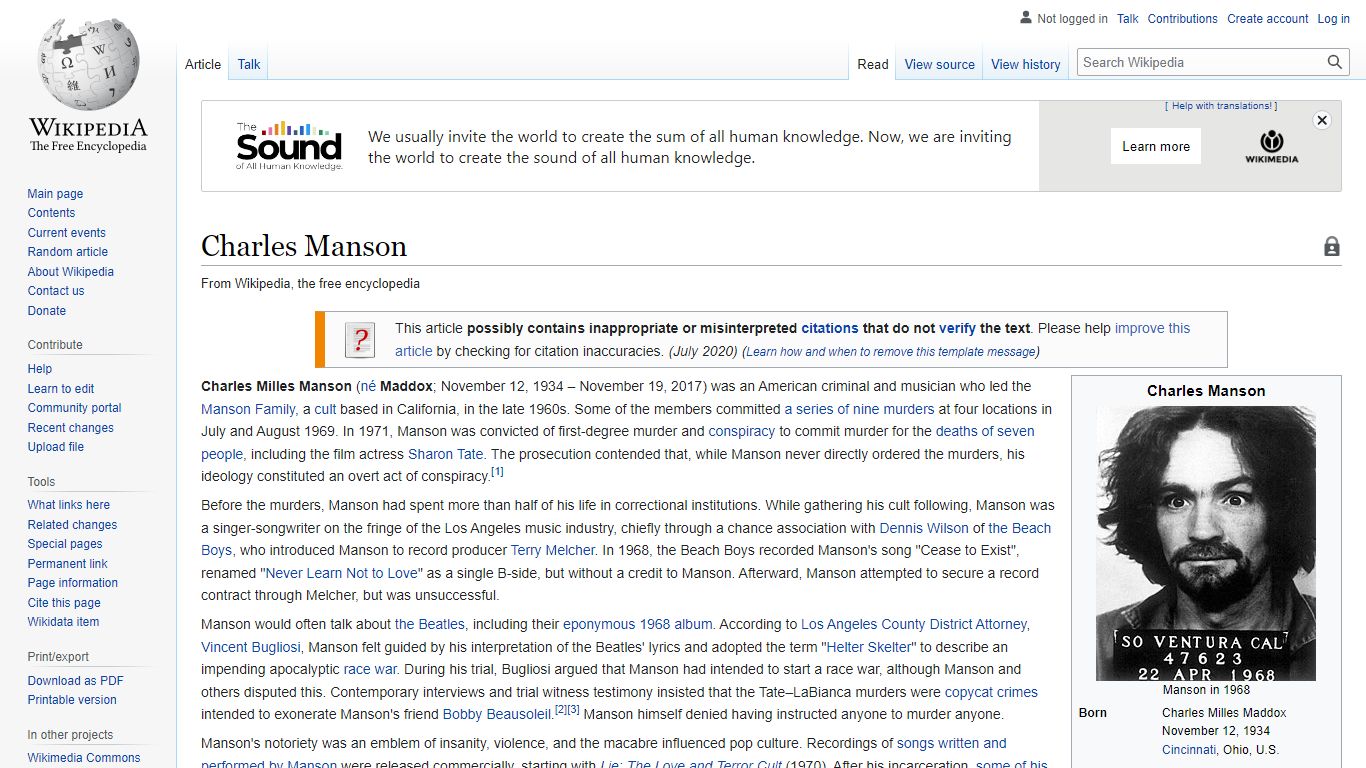 Charles Manson - Wikipedia